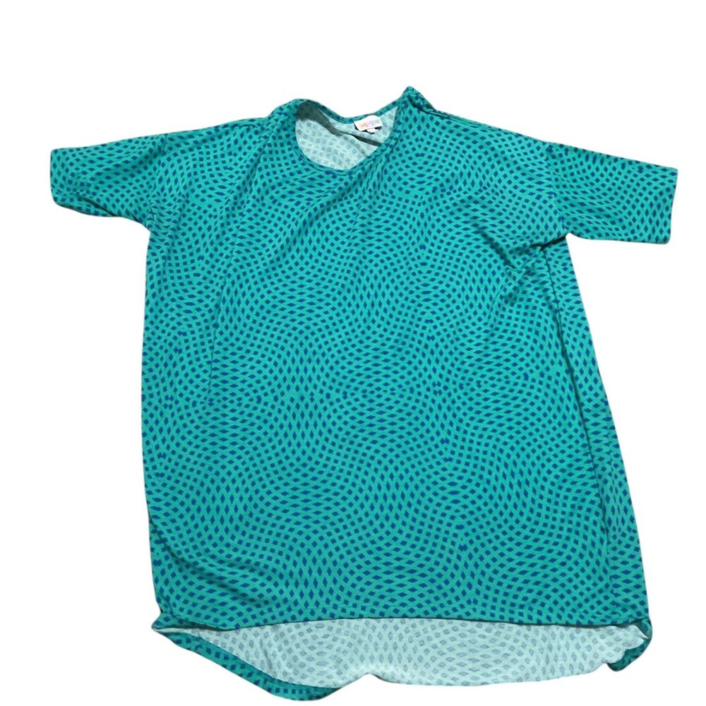 LuLaRoe Geometric Blue Green Size MED Tunic Top - Picture 2 of 5